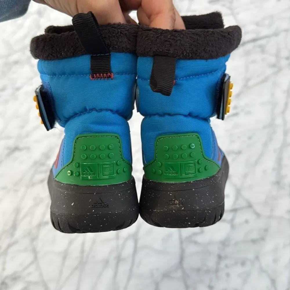 Adidas x LEGO Winterplay Winter Boots Shock Blue Red Sz 7